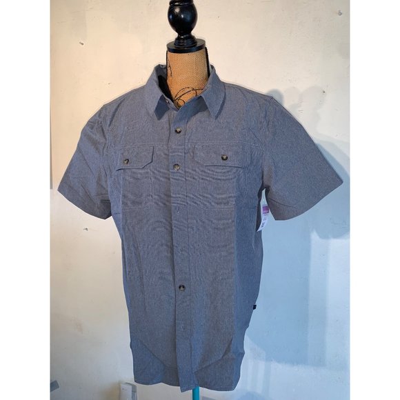 Gerry Men's Short Sleeve Blue Quick Dry Tech Woven Shirt RN#117732 - NWT LARGE - Picture 1 of 8